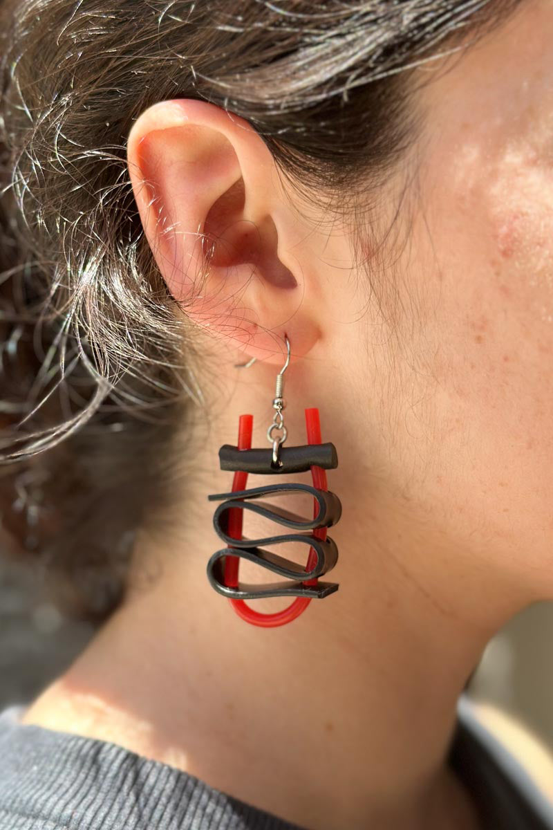 Obi Earrings Red