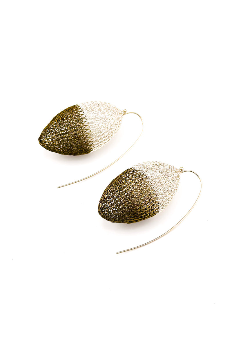 Beetle Earrings Slv/Antq