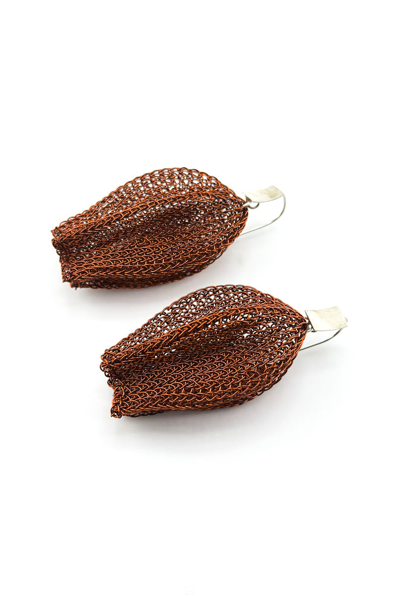 Flower Bud Earrings Copper