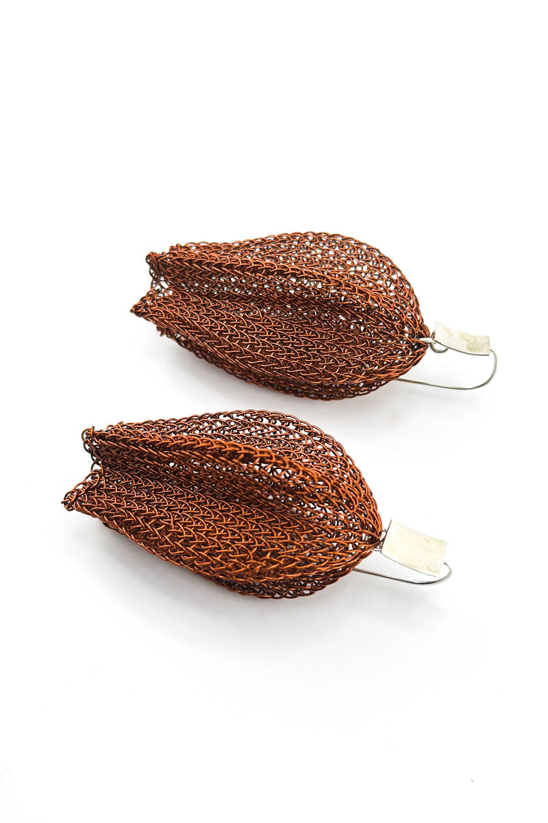 Flower Bud Earrings Copper