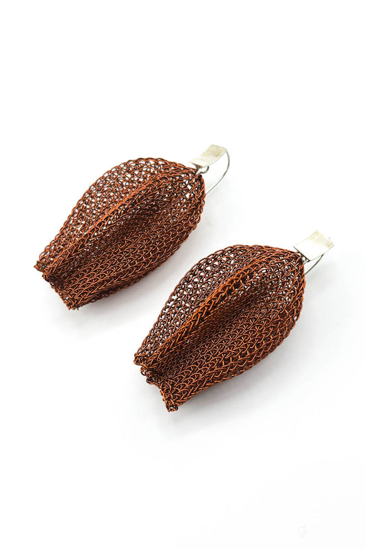 Flower Bud Earrings Copper
