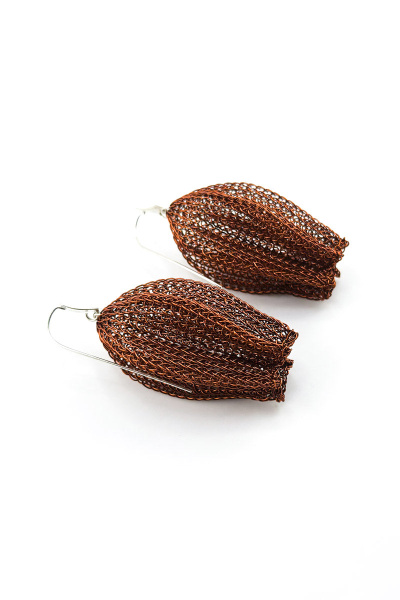 Flower Bud Earrings Copper