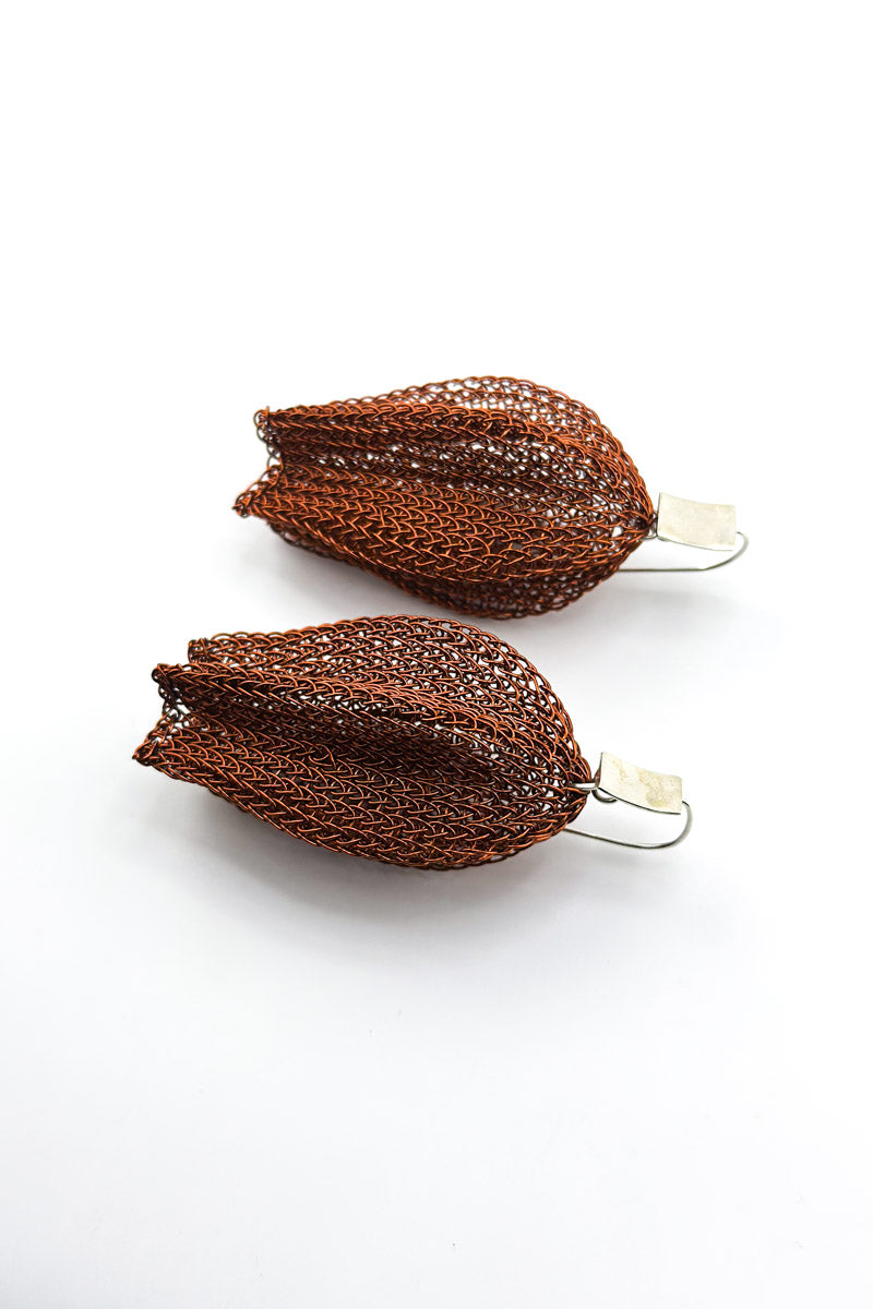 Flower Bud Earrings Copper