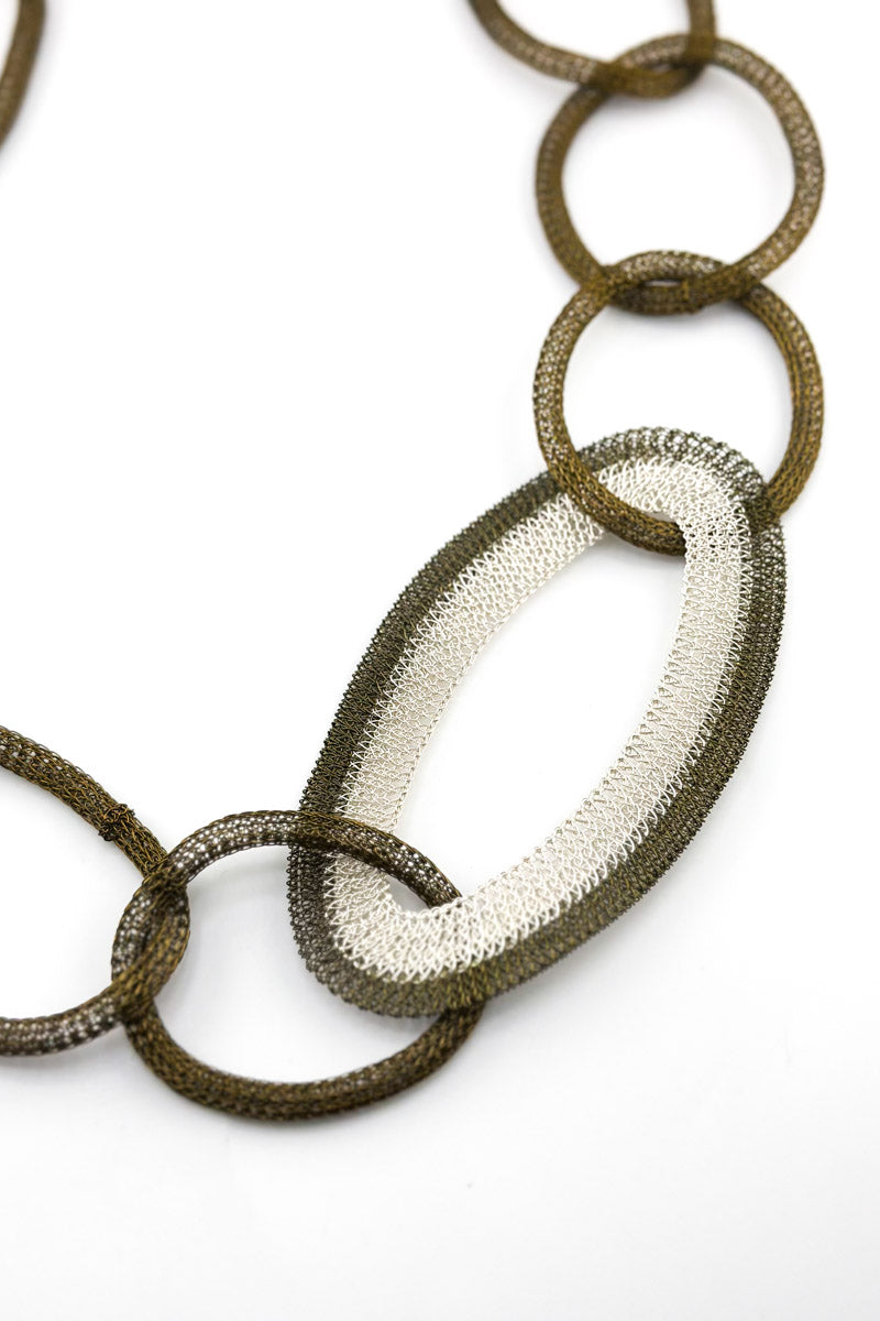 Oval Loop Chain NL Slv/Antq