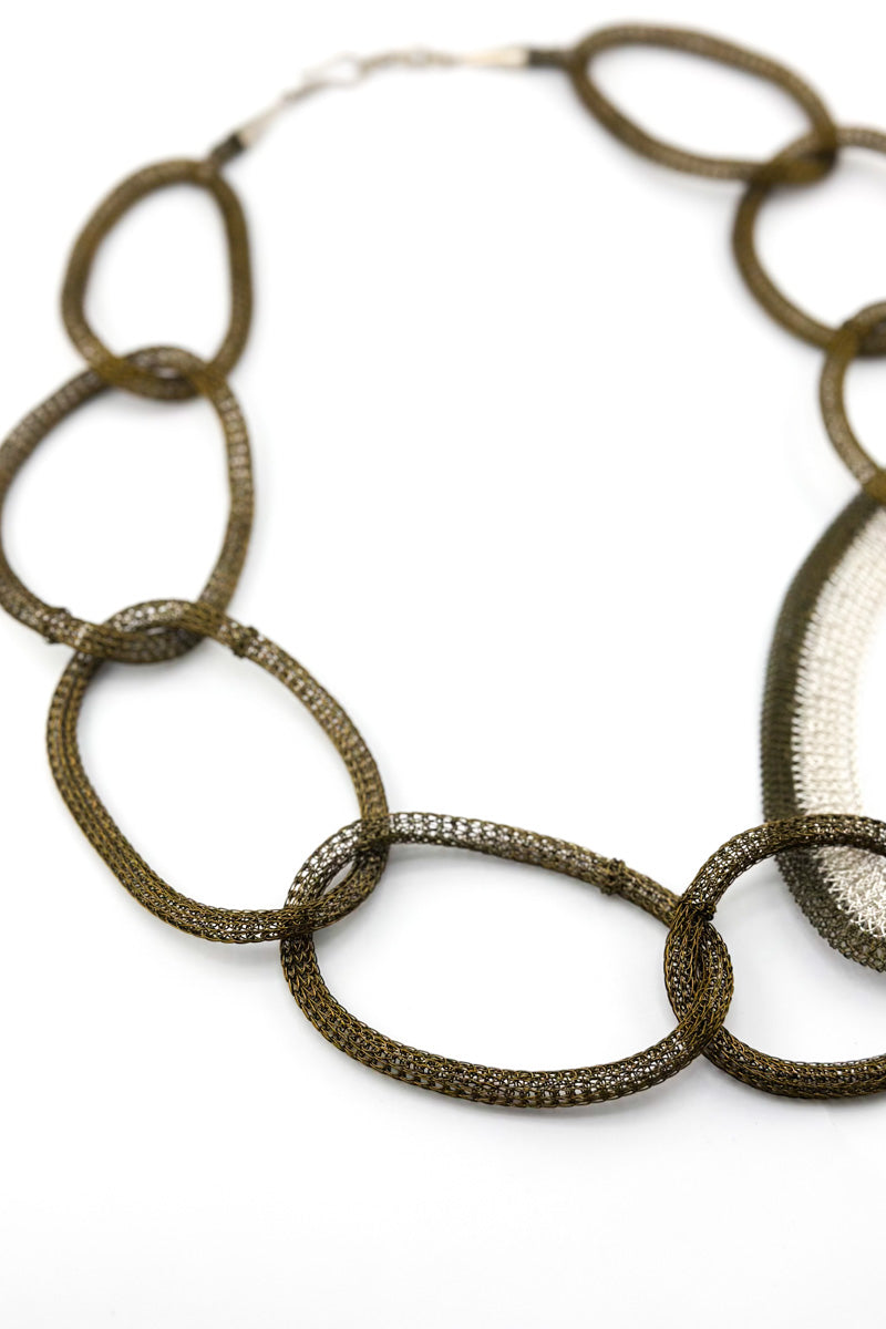 Oval Loop Chain NL Slv/Antq
