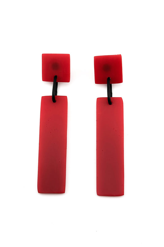 GEO Earrings Red