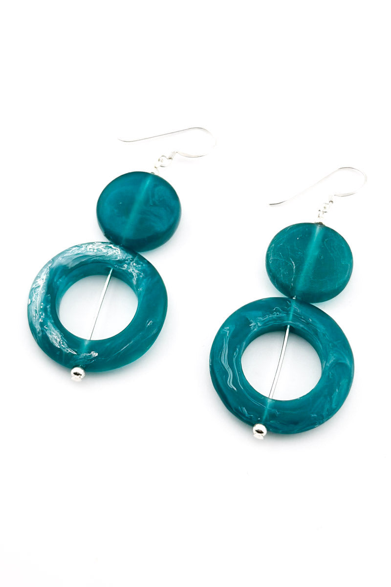 Planets Earrings Teal