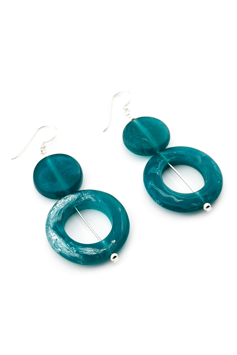 Planets Earrings Teal