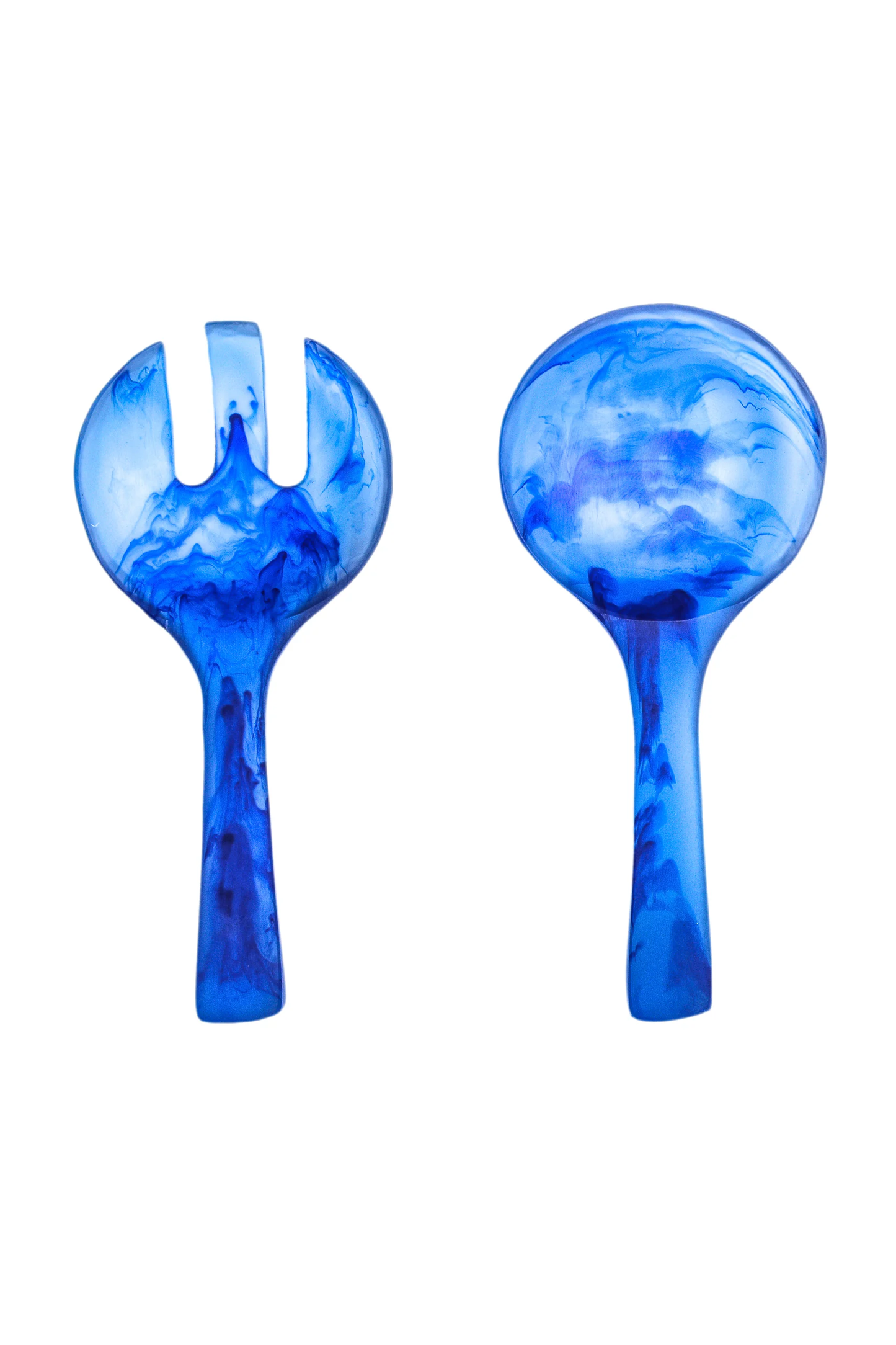 Short Salad Servers Cobalt