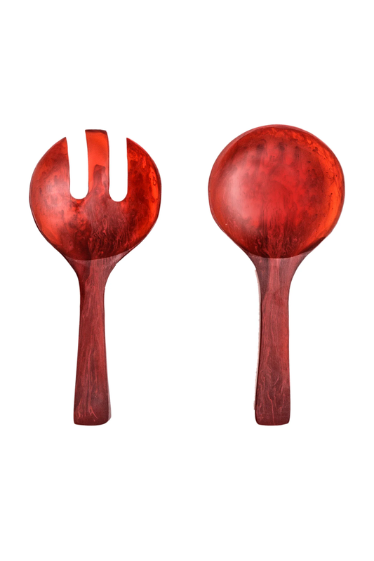 Short Salad Servers Red