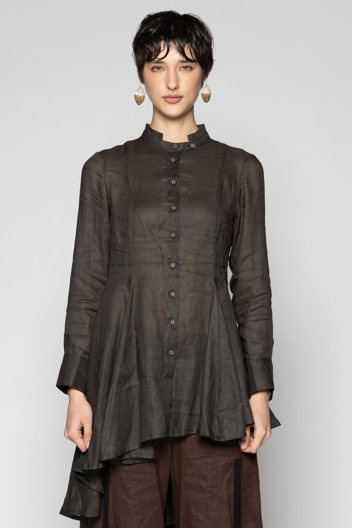 Bloom Long Shirt Charcoal