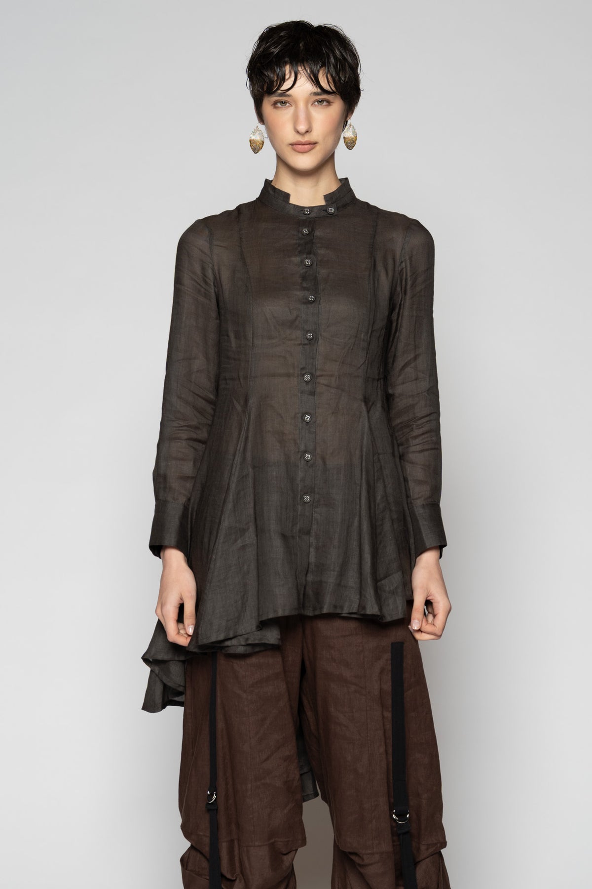 Bloom Long Shirt Charcoal