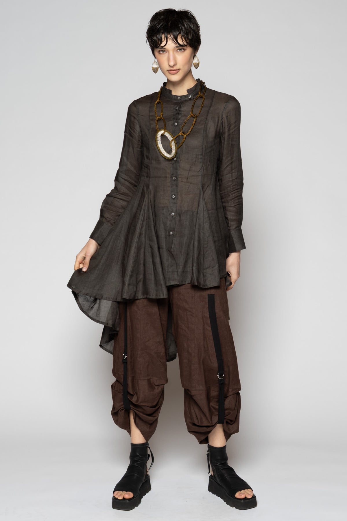 Bloom Long Shirt Charcoal