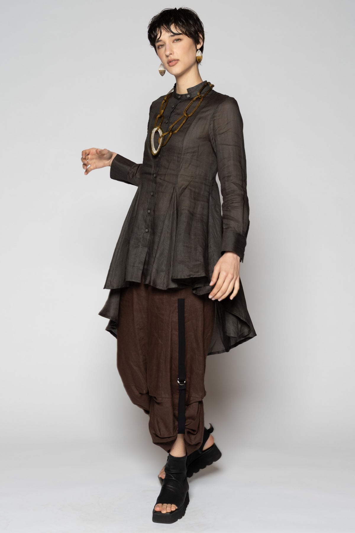 Bloom Long Shirt Charcoal