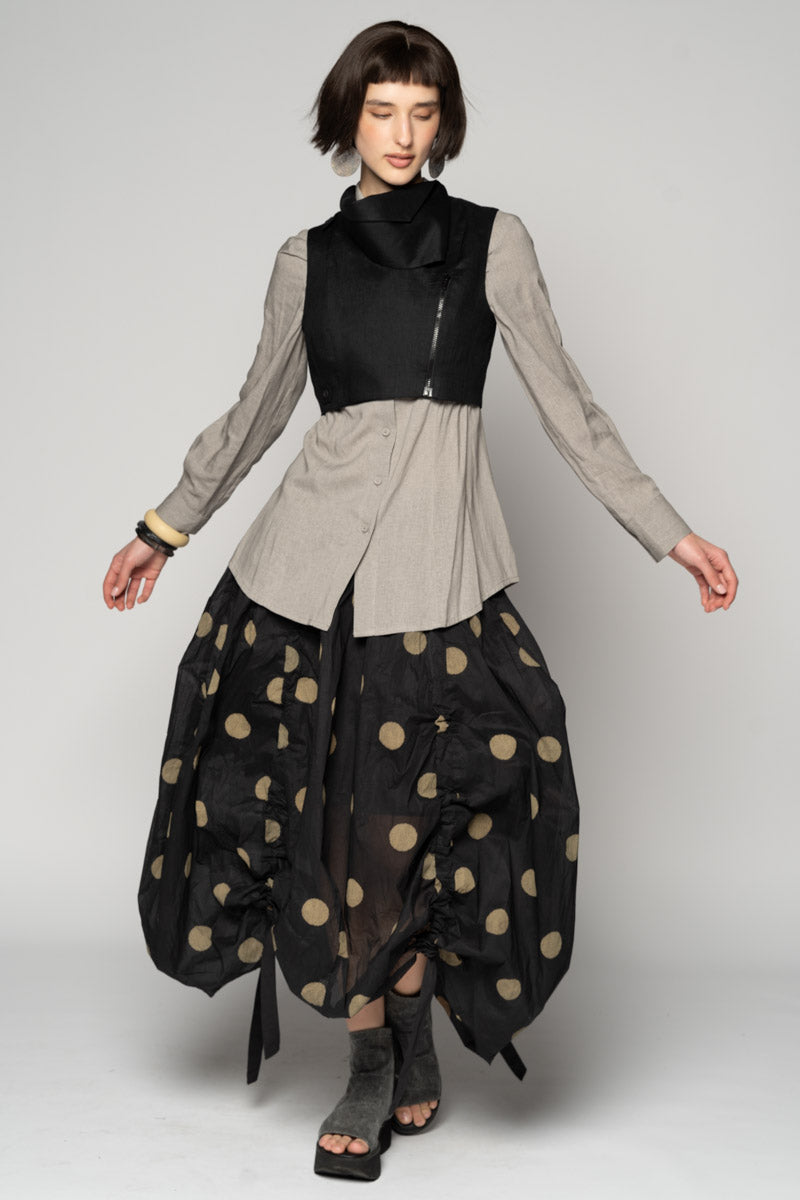 Dotto Gather Skirt Blk