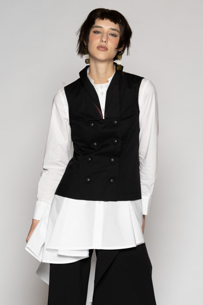 Overtone Neck Top Blk