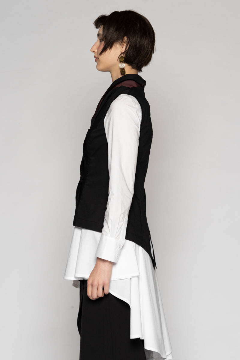 Overtone Neck Top Blk