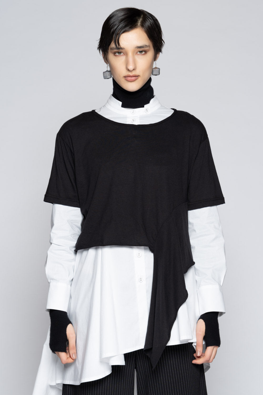 Potsu Drape Top Blk