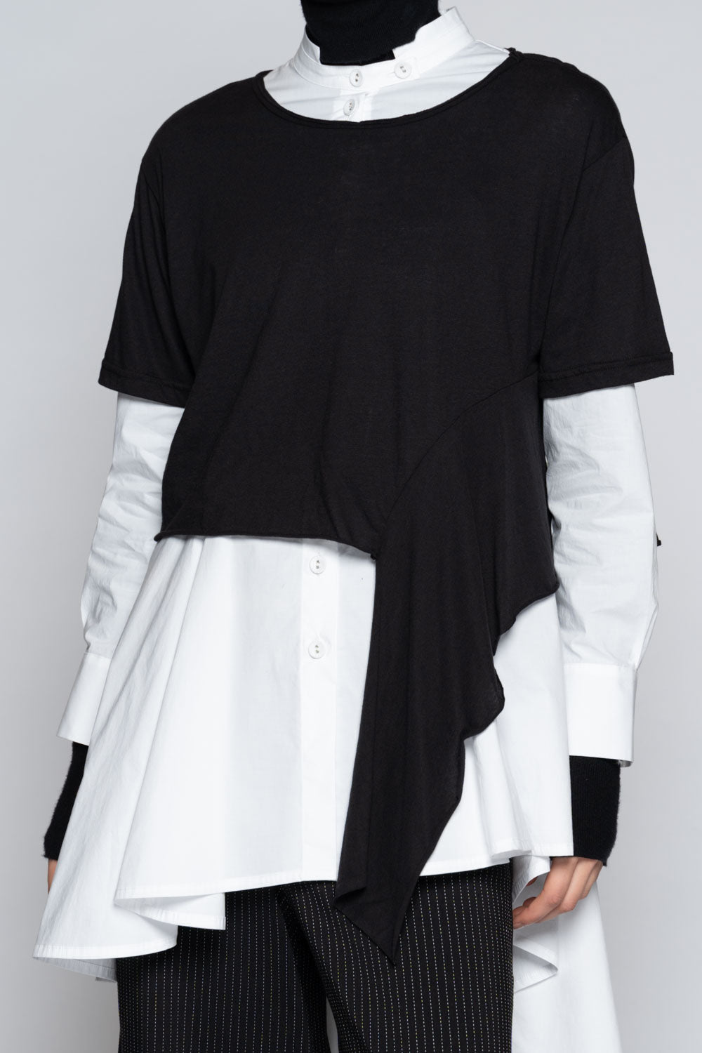 Potsu Drape Top Blk