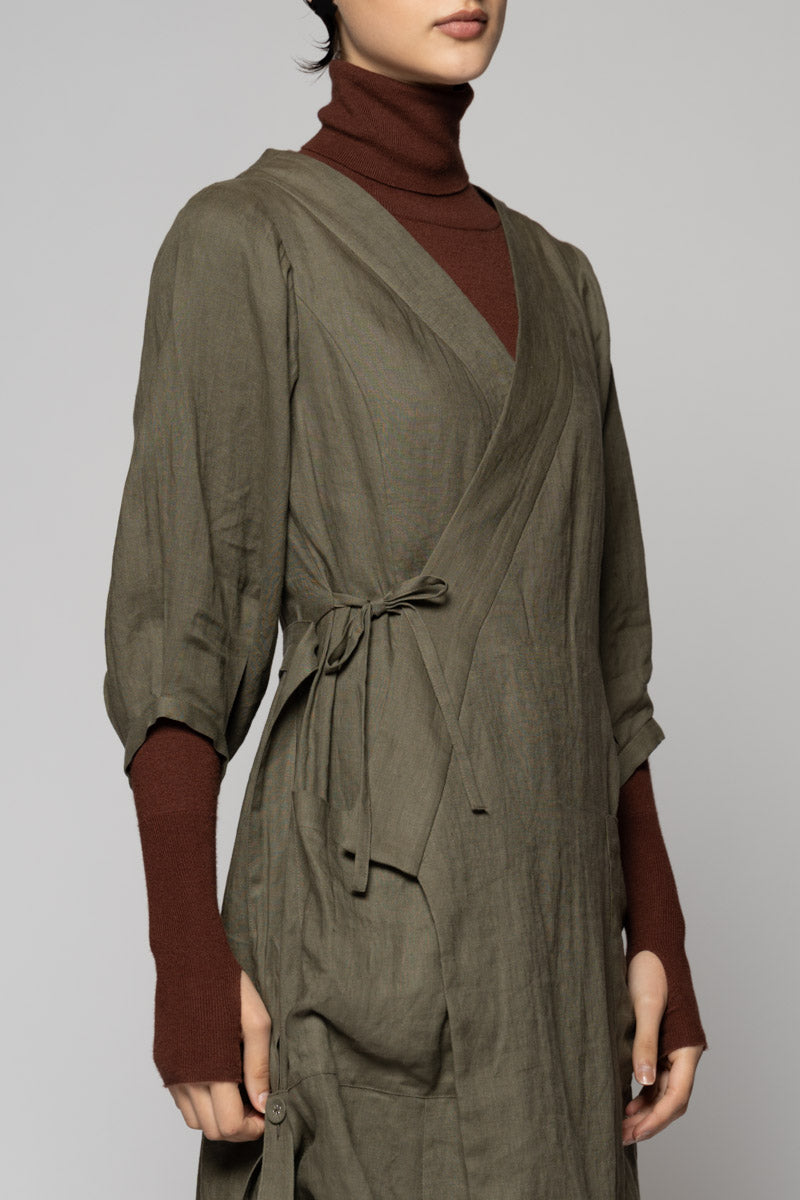 Kupa Wrap Dress Moss