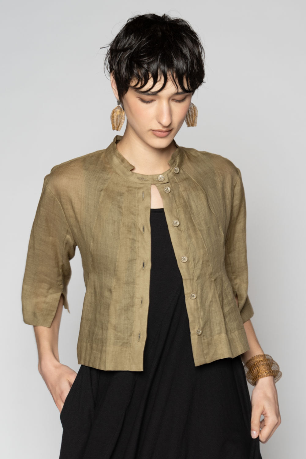 Bloom Short Jacket Sepia