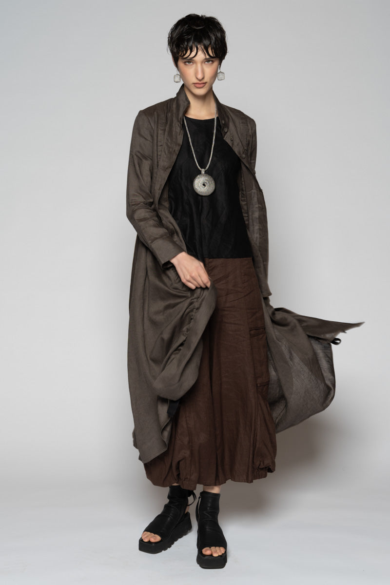Halo Gather Dress Truffle