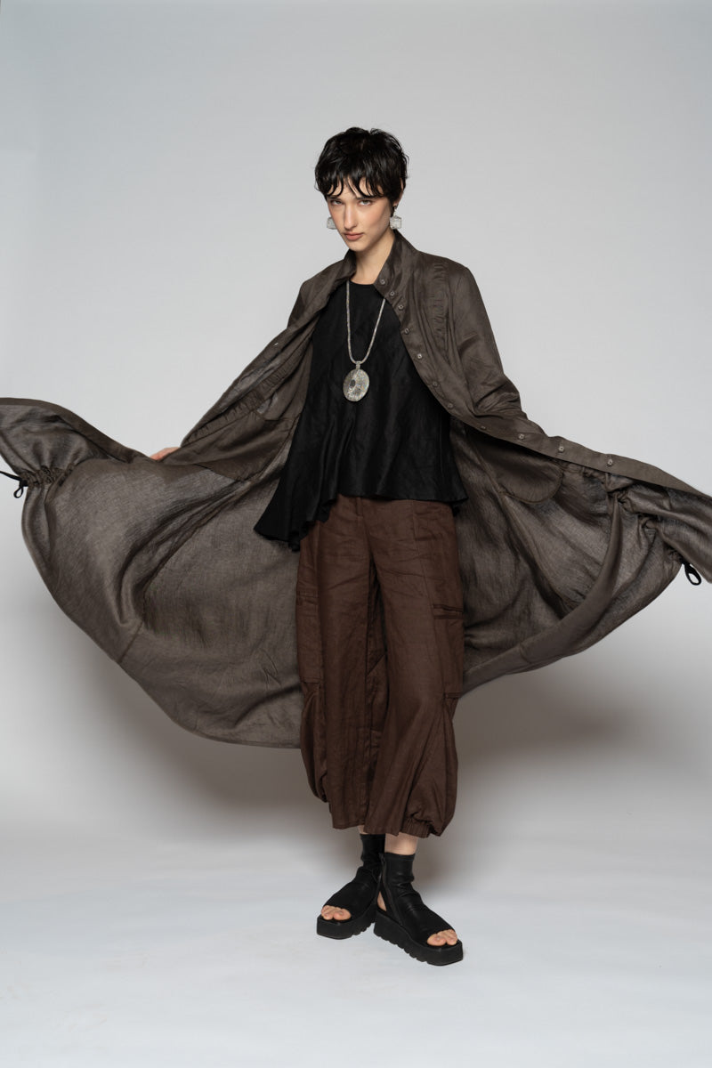 Halo Gather Dress Truffle