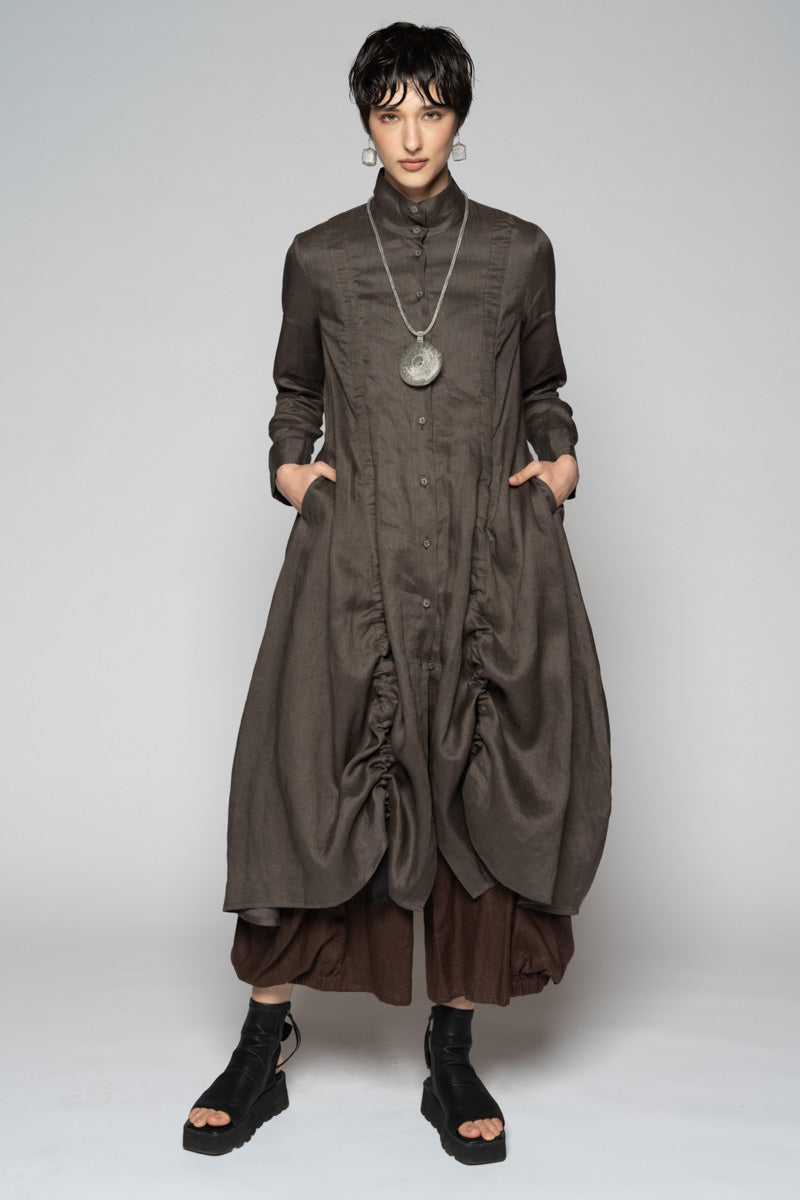 Halo Gather Dress Truffle