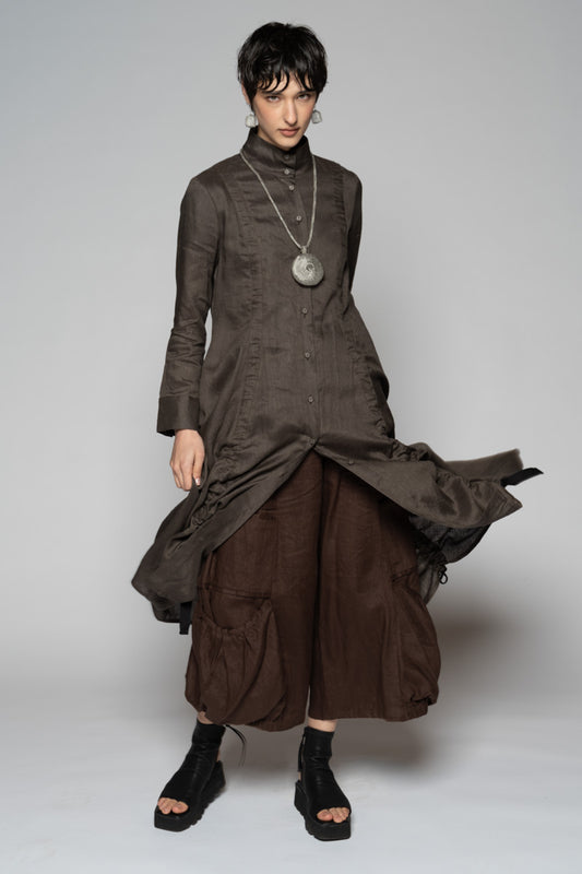 Halo Gather Dress Truffle
