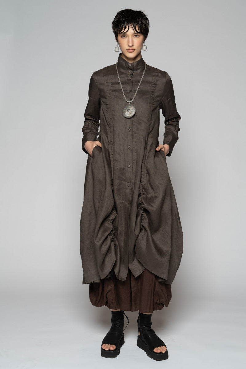 Halo Gather Dress Truffle
