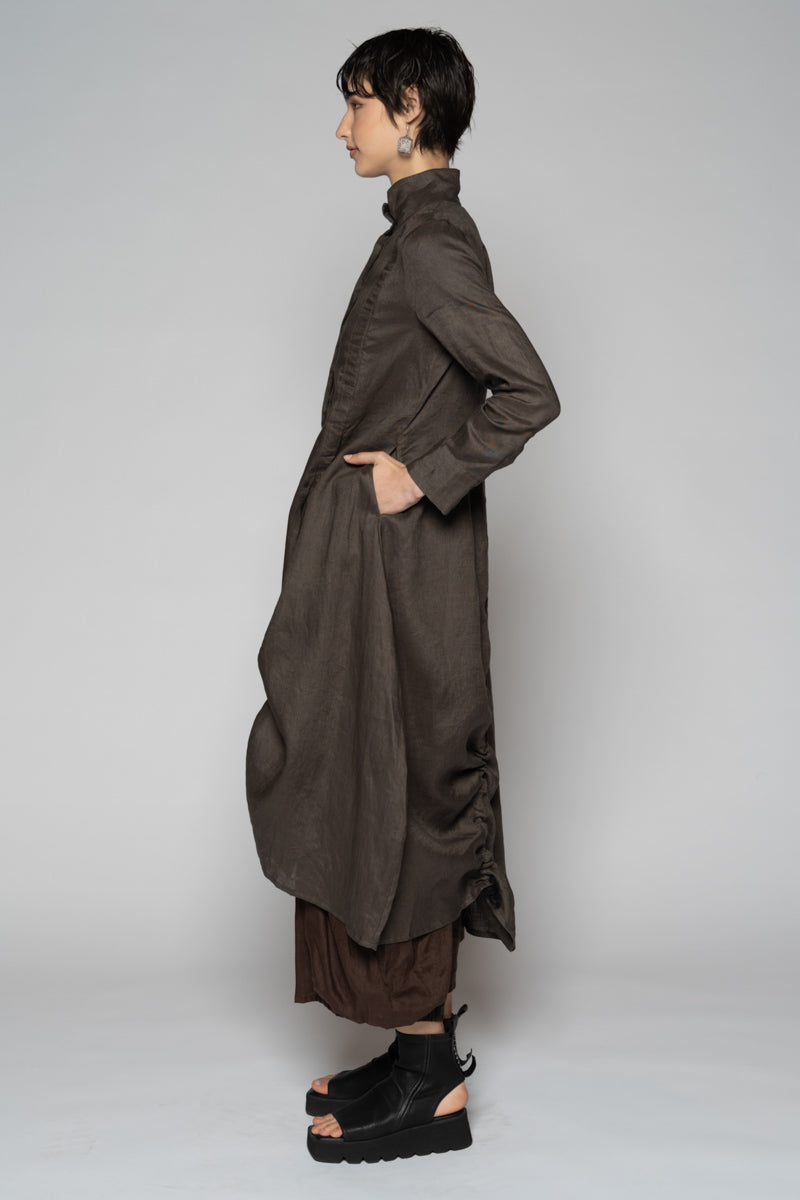 Halo Gather Dress Truffle