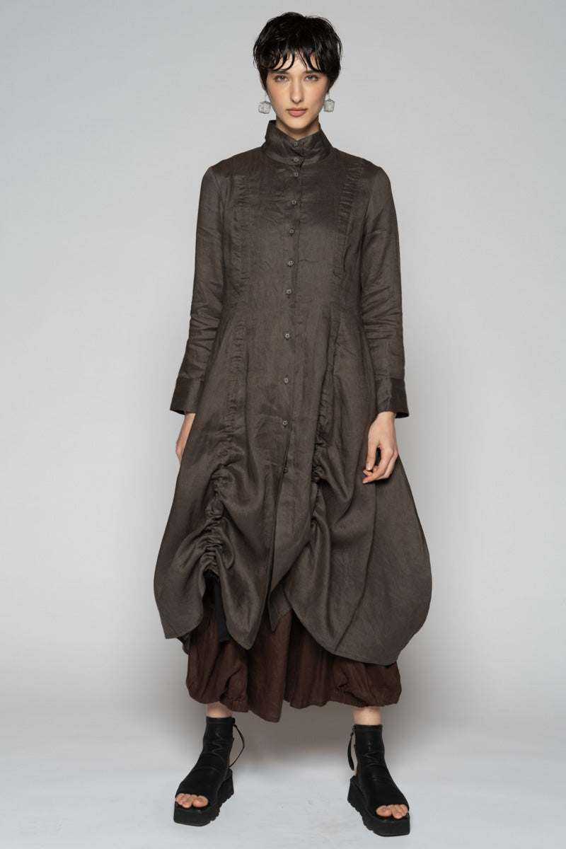 Halo Gather Dress Truffle