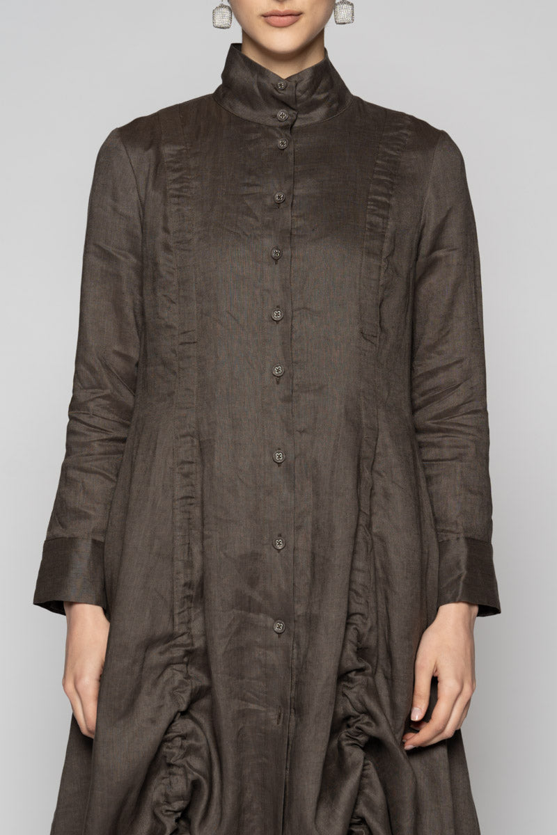 Halo Gather Dress Truffle