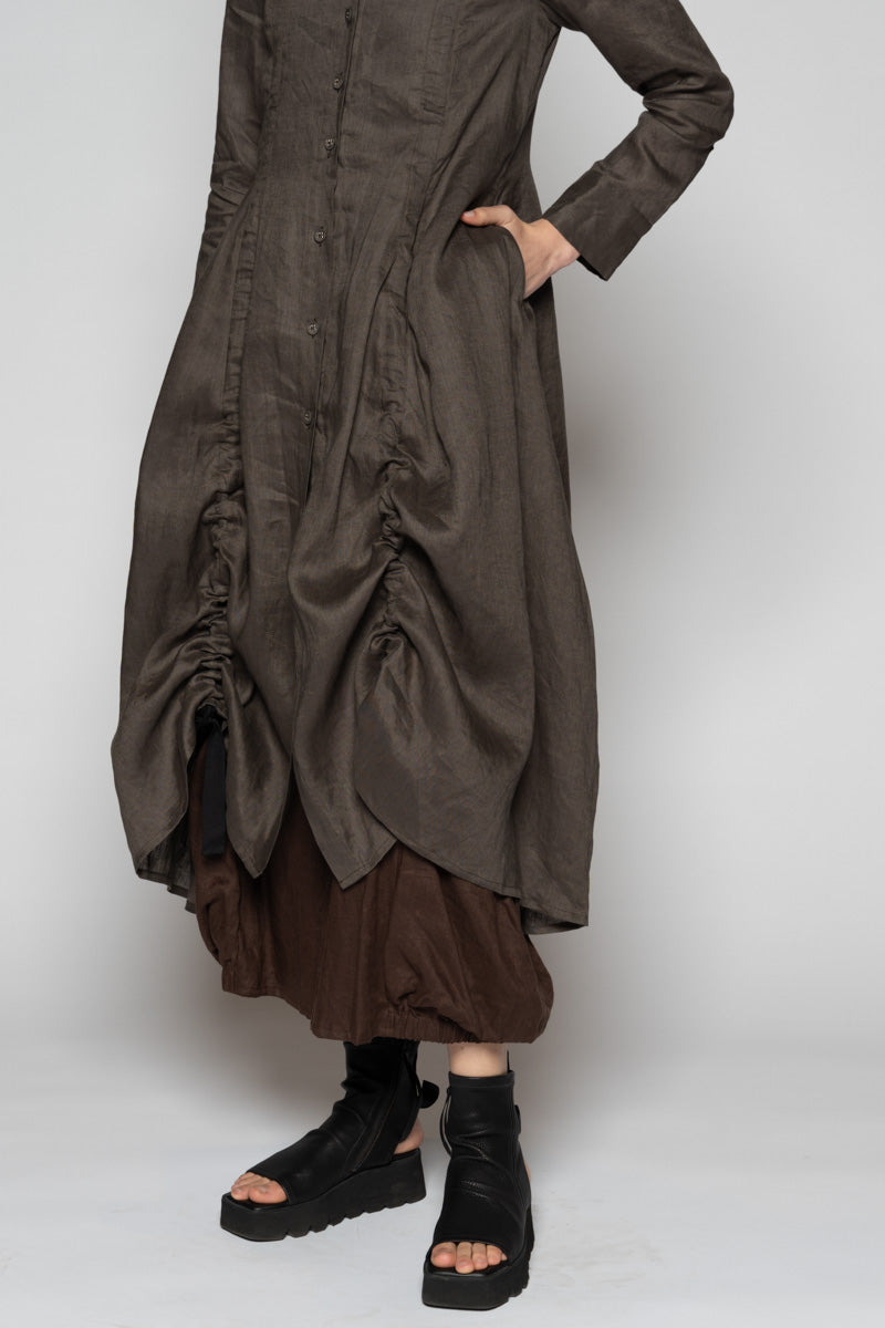 Halo Gather Dress Truffle