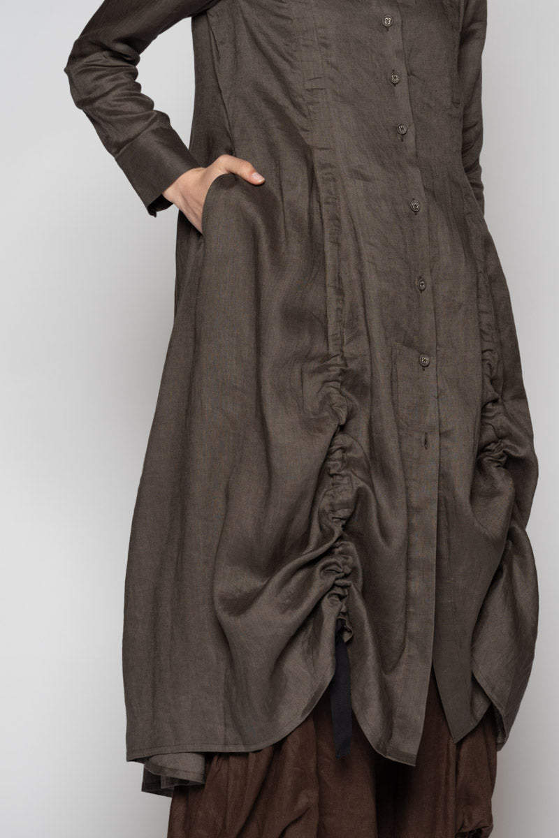 Halo Gather Dress Truffle