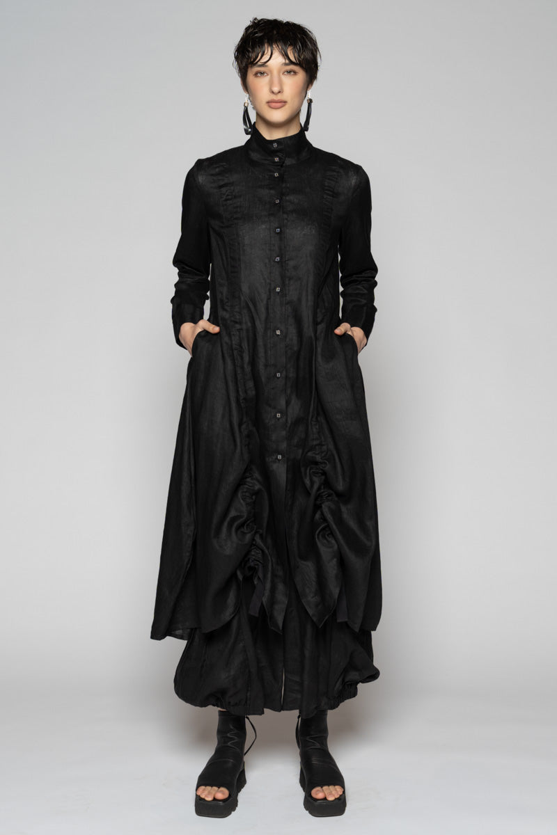 Halo Gather Dress Black