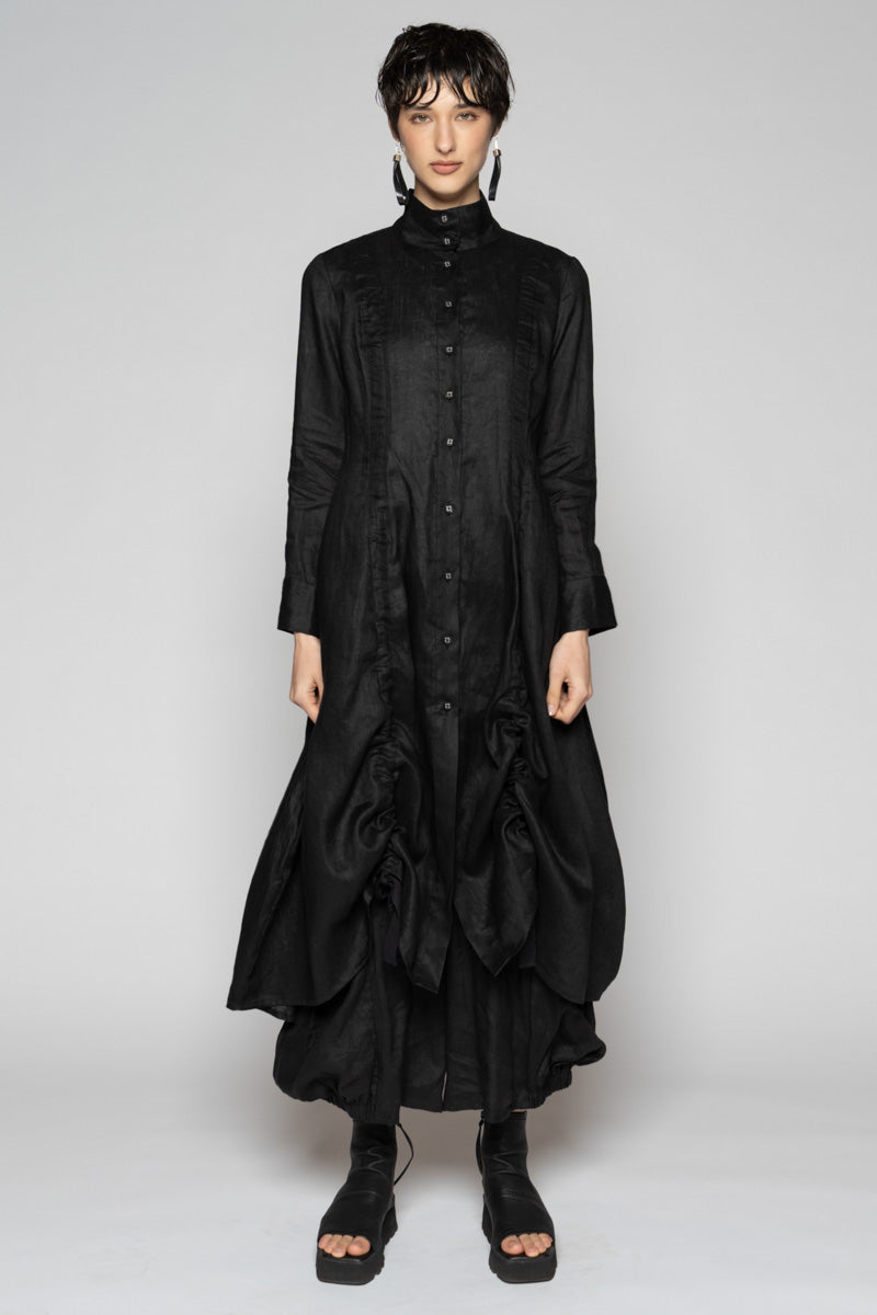 Halo Gather Dress Black