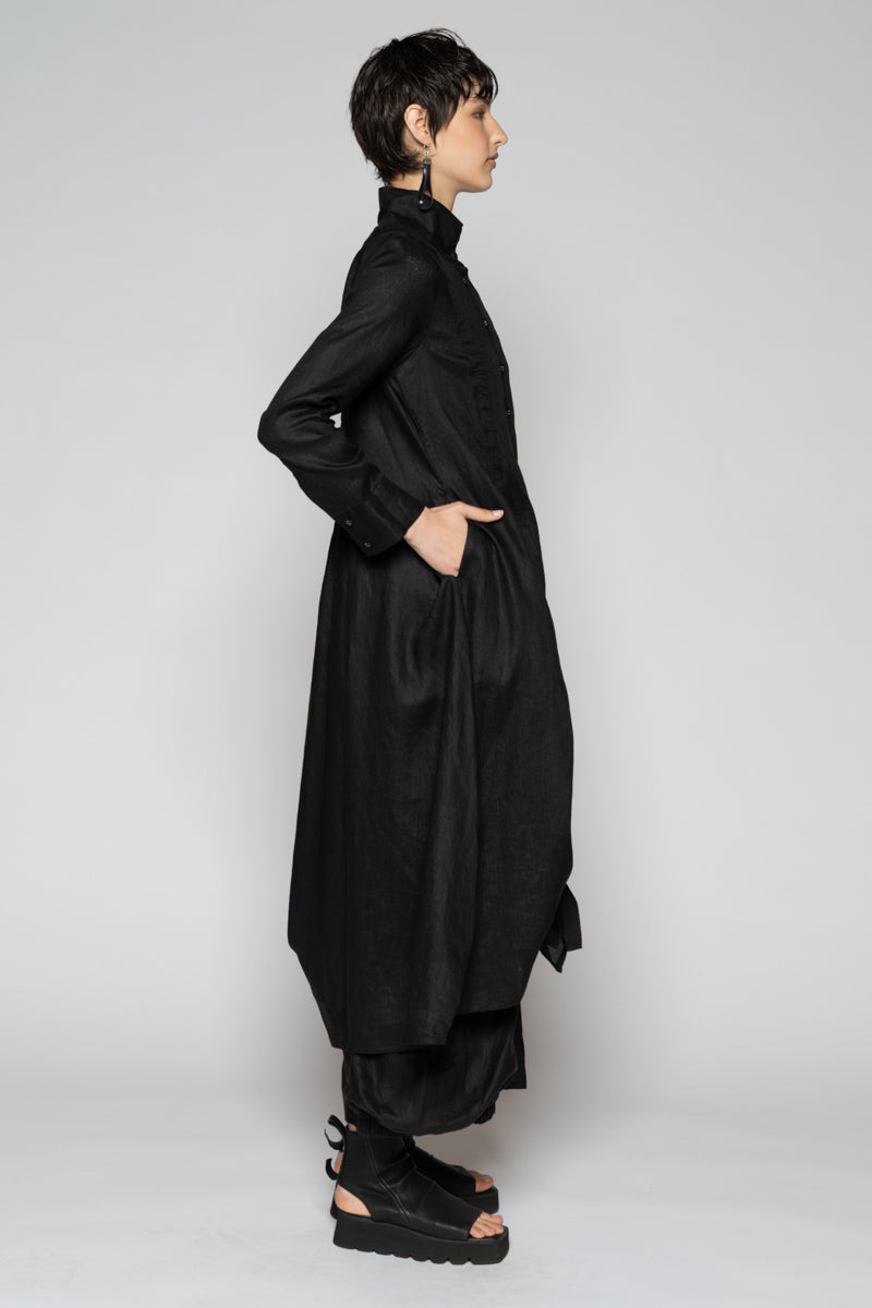 Halo Gather Dress Black