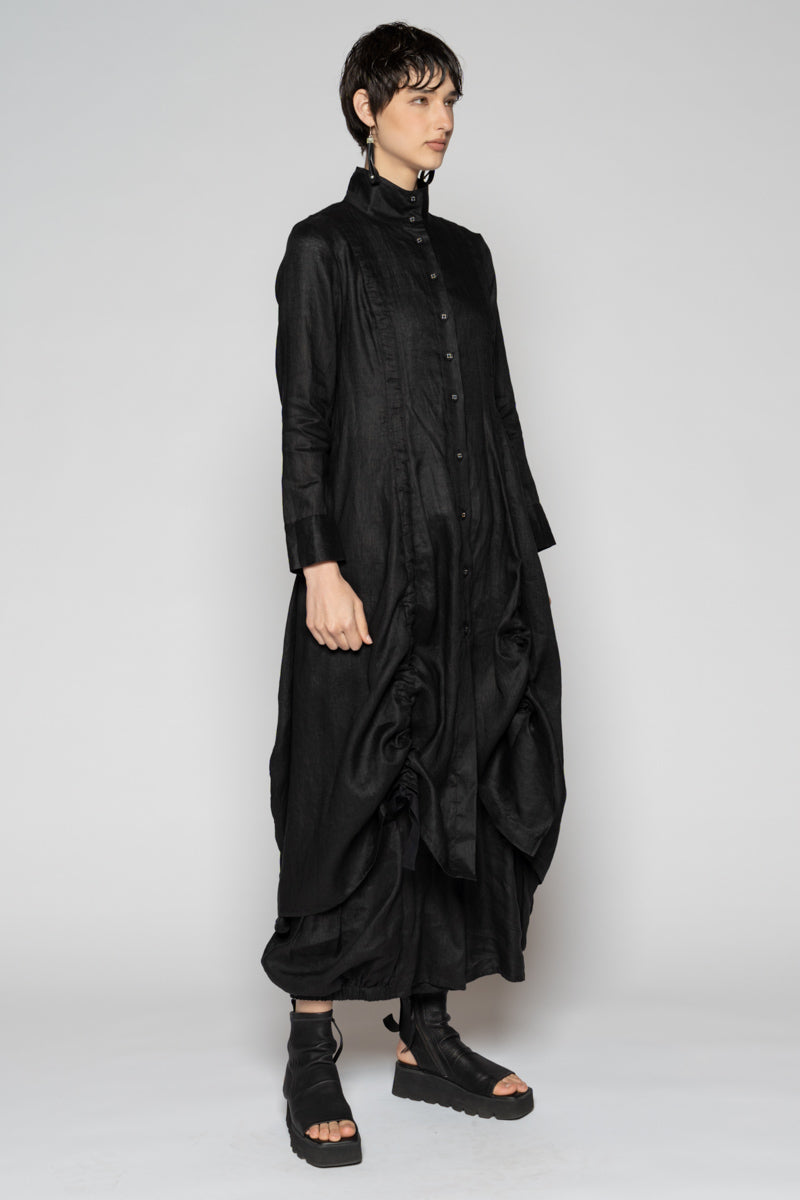 Halo Gather Dress Black