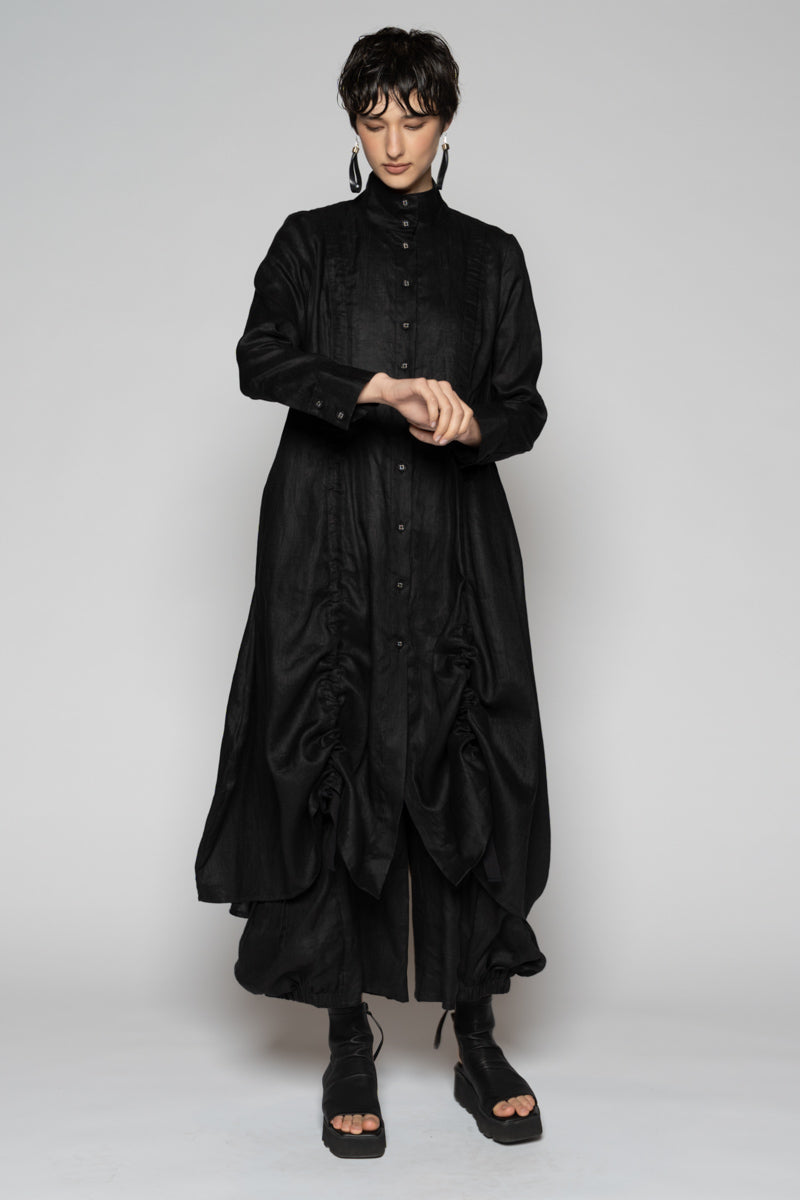 Halo Gather Dress Black
