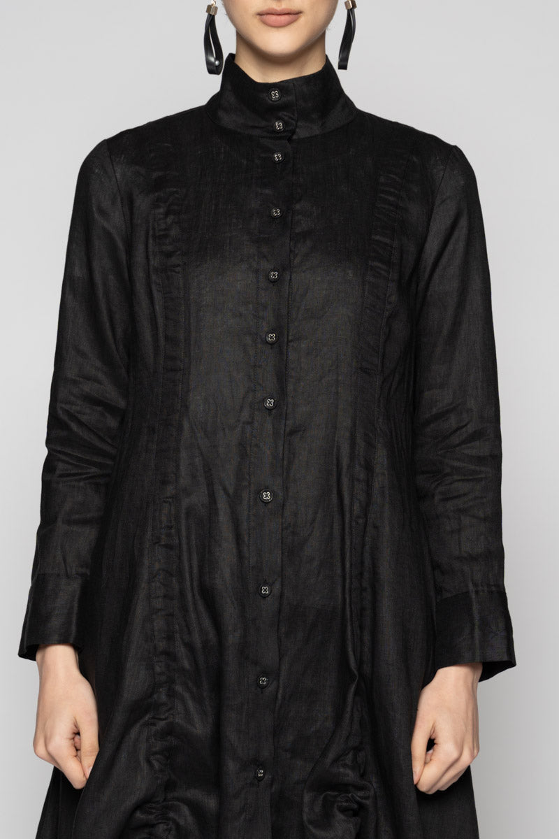 Halo Gather Dress Black