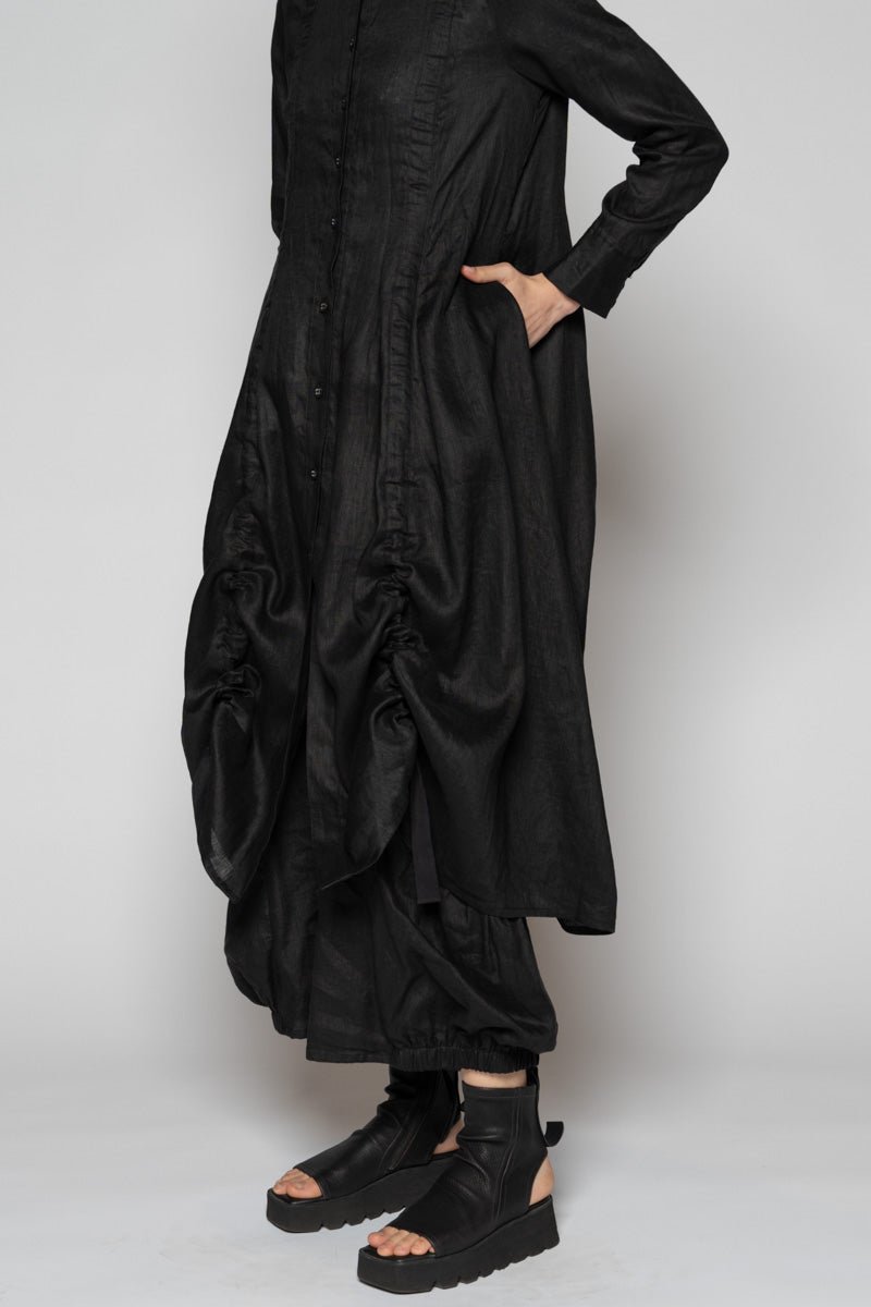 Halo Gather Dress Black