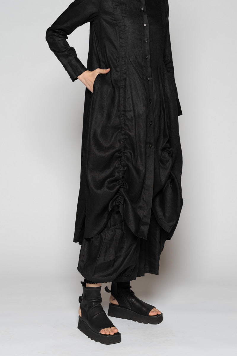 Halo Gather Dress Black