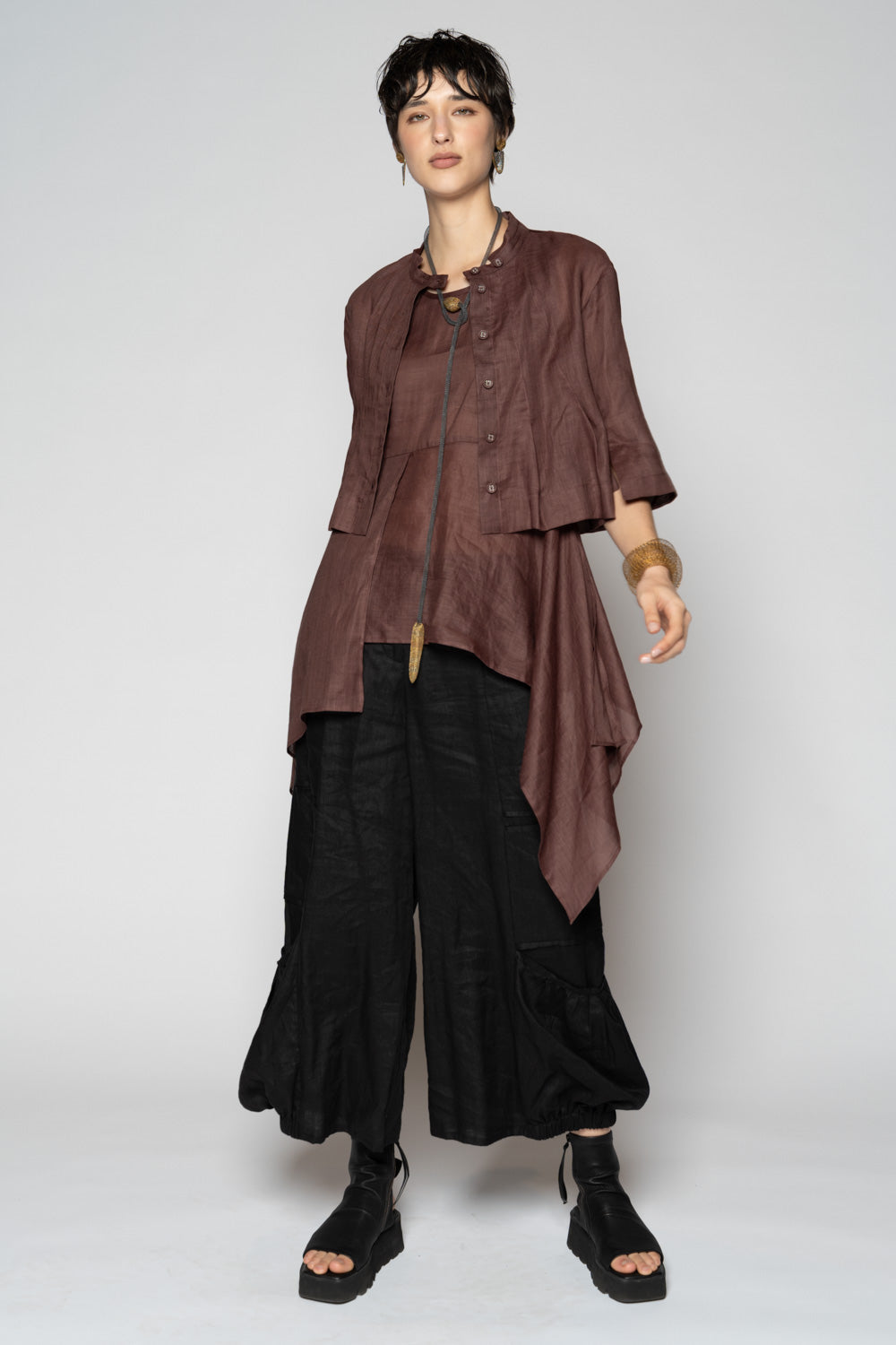 Bloom Drape Top Plum