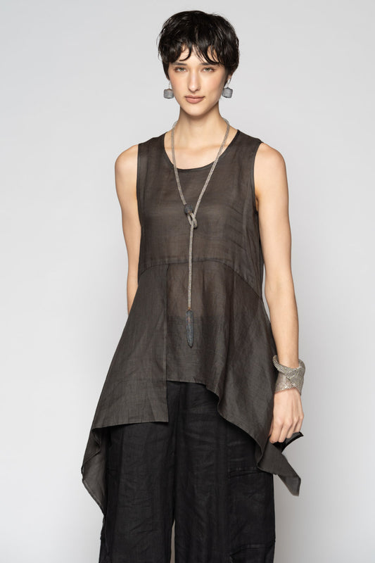 Bloom Drape Top Charcoal
