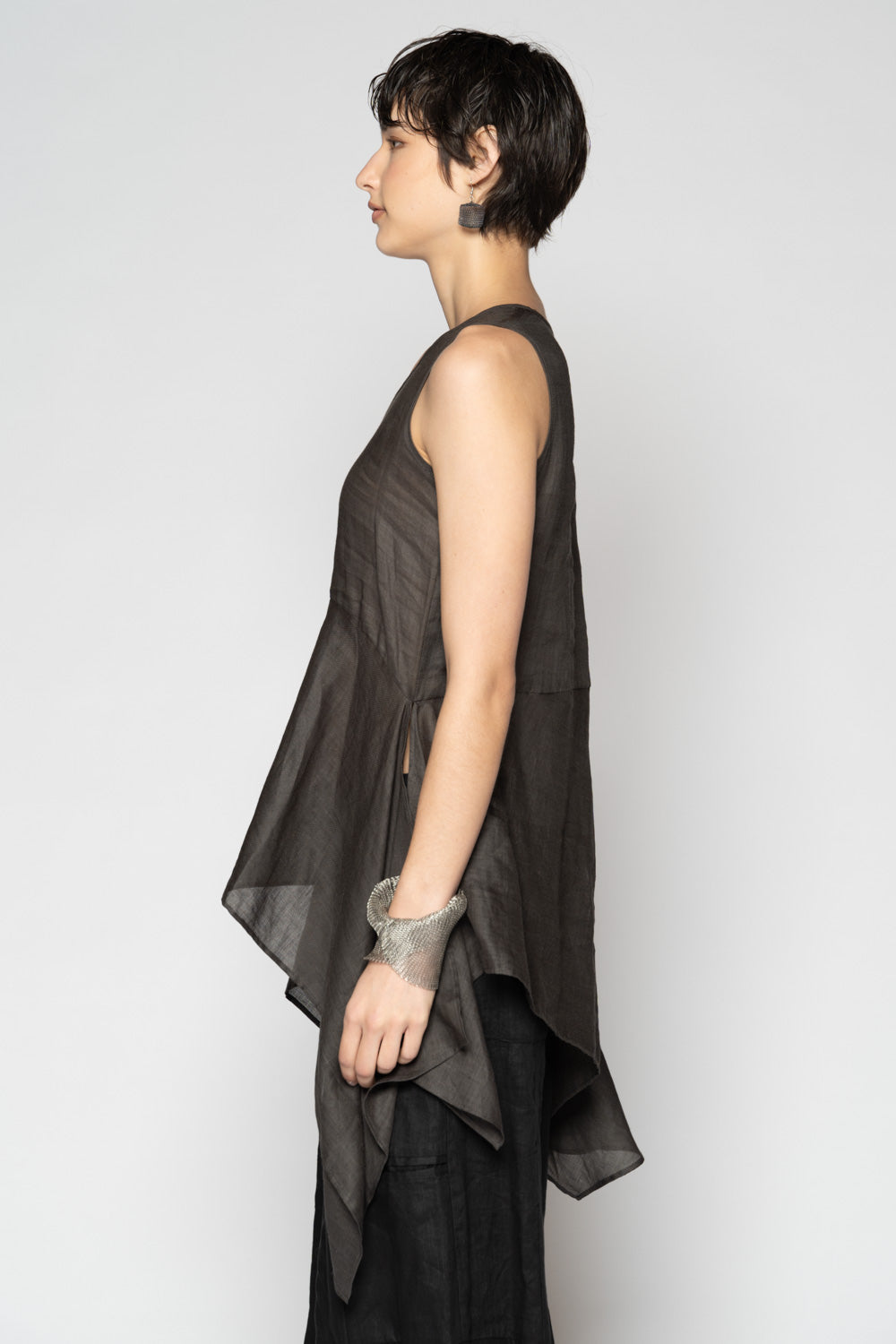 Bloom Drape Top Charcoal