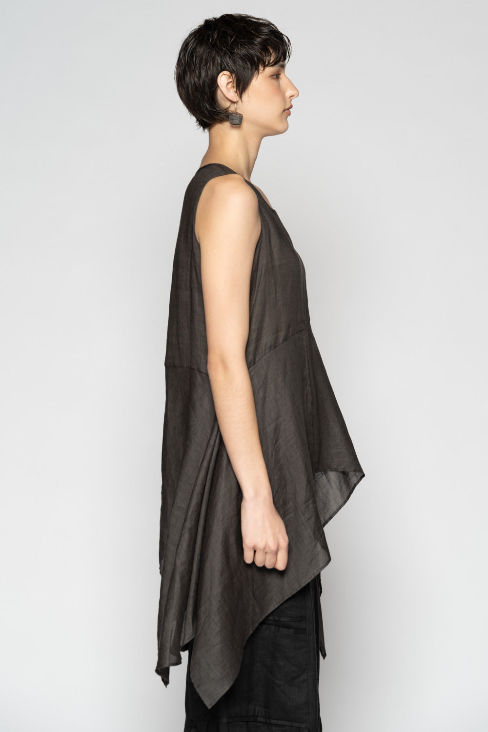 Bloom Drape Top Charcoal