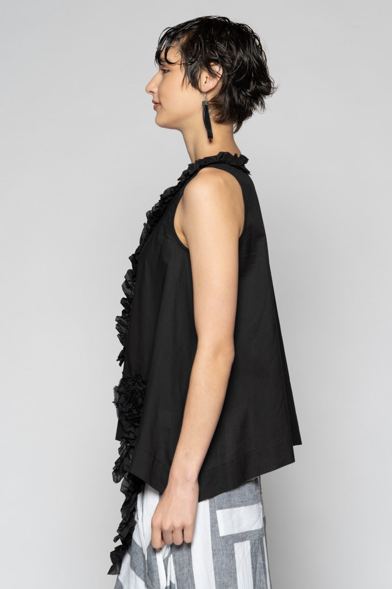 Mimi Frill Tank Blk