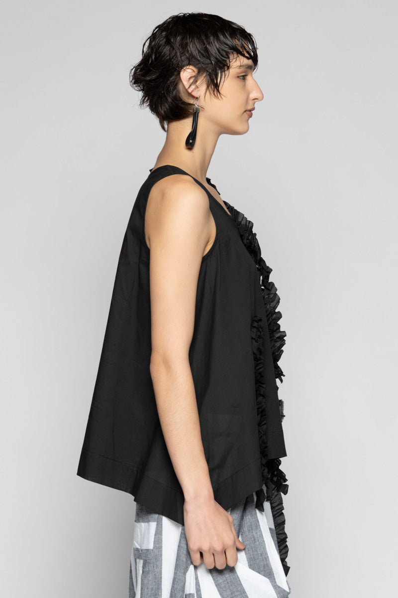 Mimi Frill Tank Blk