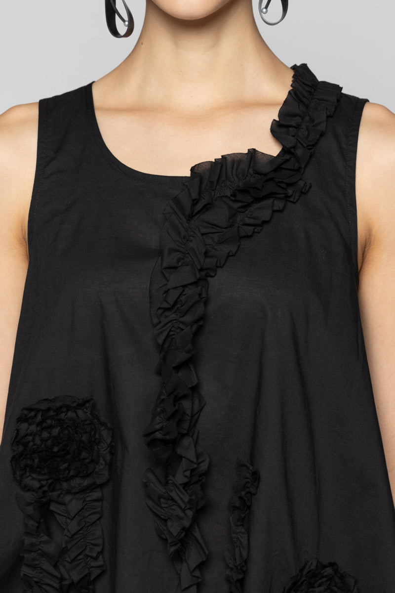Mimi Frill Tank Blk